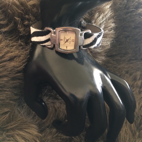 Ladies Anna Bella zebra print band silver watch - Picture 3 of 8